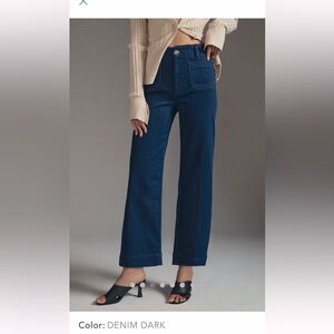 Anthropologie Colette Cropped High-Rise Wide-Leg Jeans by Maeve, size 31